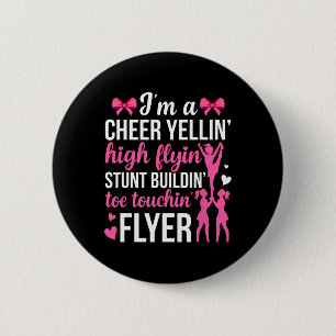 Badge Rond 5 Cm Je suis une pom-pom girl de cheerleading F
