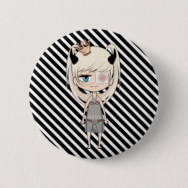 Badge Rond 5 Cm Je suis une princesse Pin de Chibi (Devant)