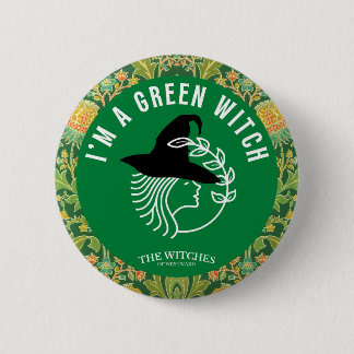 Badge Rond 5 Cm Je suis une sorcière verte !