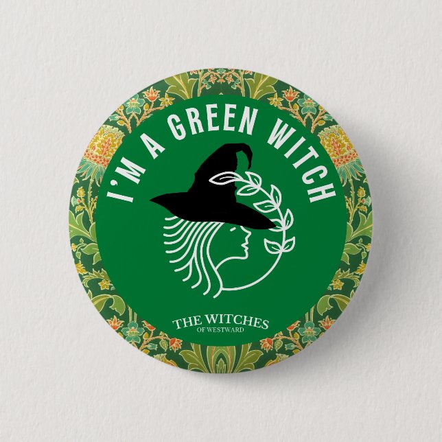 Badge Rond 5 Cm Je suis une sorcière verte ! (Devant)