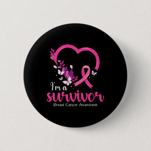 Badge Rond 5 Cm Je suis Une survivante Sensibilisation au cancer d