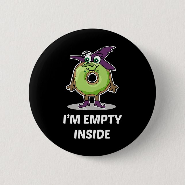 Badge Rond 5 Cm Je suis vide dans la conception de beignes d'Hallo (Devant)