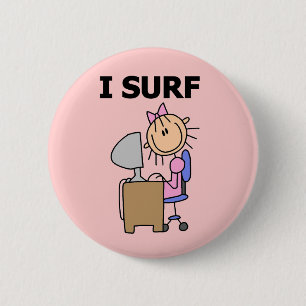 Badge Rond 5 Cm Je surfe sur le Web