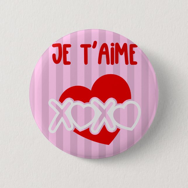 Badge Rond 5 Cm Je t’aime. (Devant)