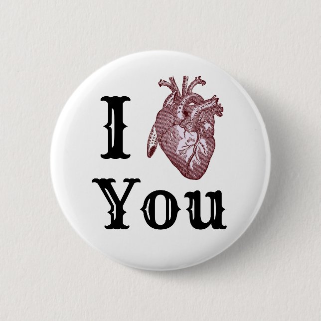 Badge Rond 5 Cm Je t'ai coeur (Devant)
