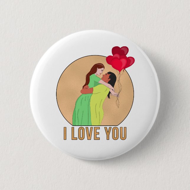 Badge Rond 5 Cm Je T'Aime (Devant)
