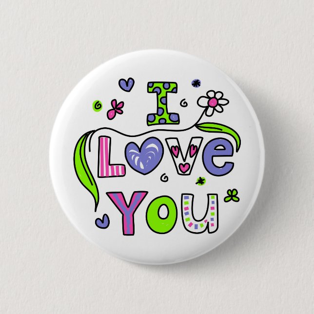 Badge Rond 5 Cm Je t'aime (Devant)