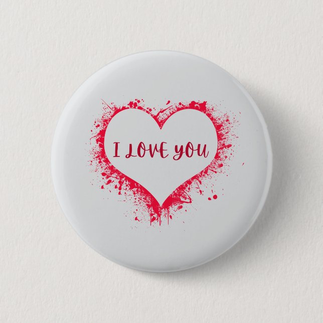 Badge Rond 5 Cm Je T'Aime (Devant)
