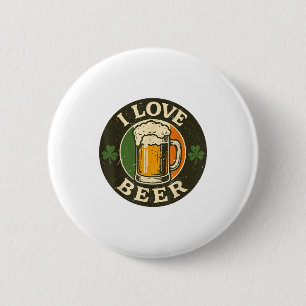 Badge Rond 5 Cm Je T'aime Bière St Patrick Jour Boire Irieam Irlan