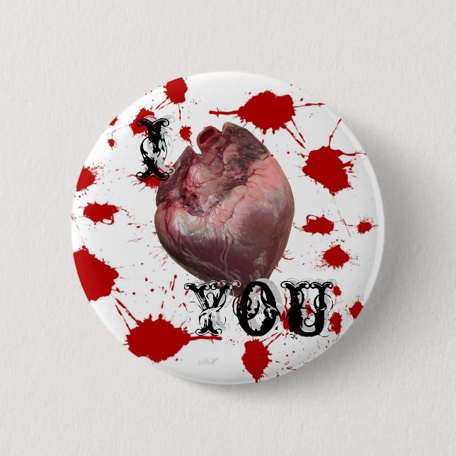Badge Rond 5 Cm Je t'aime bouton (Devant)
