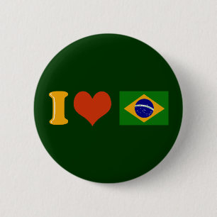 Badge Rond 5 Cm Je t'aime Brésil