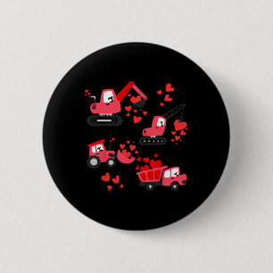 Badge Rond 5 Cm Je t'aime Camions de construction pour la Saint-Va