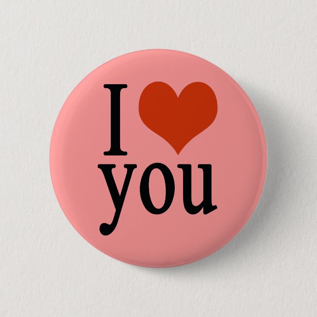 Badge Rond 5 Cm Je t'aime - coeur (Devant)