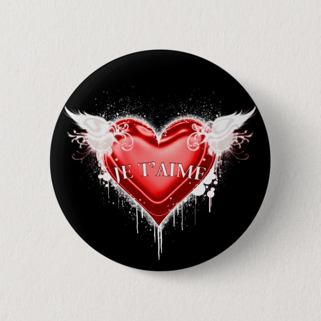 Badge Rond 5 Cm Je t'aime (Je t'aime) (Devant)