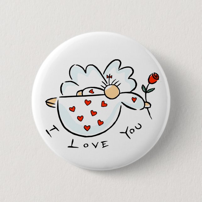 Badge Rond 5 Cm Je T'Aime Le Cadeau (Devant)