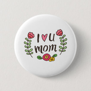 Badge Rond 5 Cm Je t'aime Maman