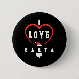 Badge Rond 5 Cm Je t'aime Noël Père Noël