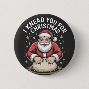 Badge Rond 5 Cm Je t'aime pour la cuisine du Père Noël de la boula