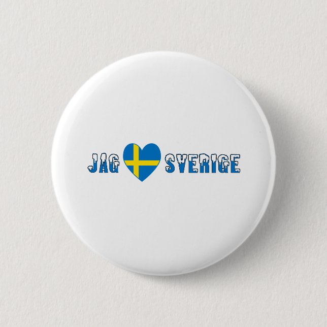 Badge Rond 5 Cm Je t'aime Suède (Devant)