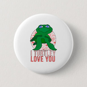Badge Rond 5 Cm Je T'Aime Turtley