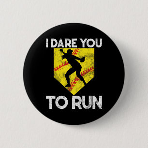 Badge Rond 5 Cm Je te défie de courir Softll Catcher Game Day Vibe