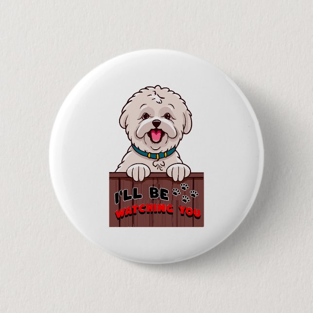 Badge Rond 5 Cm Je te surveillerai (Devant)