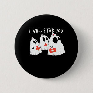 Badge Rond 5 Cm Je Te Te Te Te Fantôme Infirmière Drôle RN Hallowe