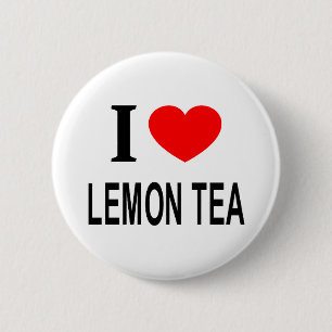 Badge Rond 5 Cm Je ❤️ THÉ AU CITRON J'AIME THÉ AU CITRON J'ADORE T