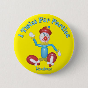 Badge Rond 5 Cm Je tords pour le ballon de clown de bouton de