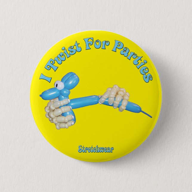 Badge Rond 5 Cm Je tords pour le chien de ballon de parties (Devant)