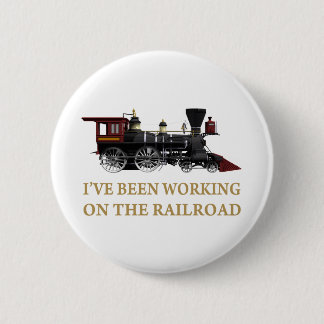 Badge Rond 5 Cm Je Travaille Sur Le Chemin De Fer