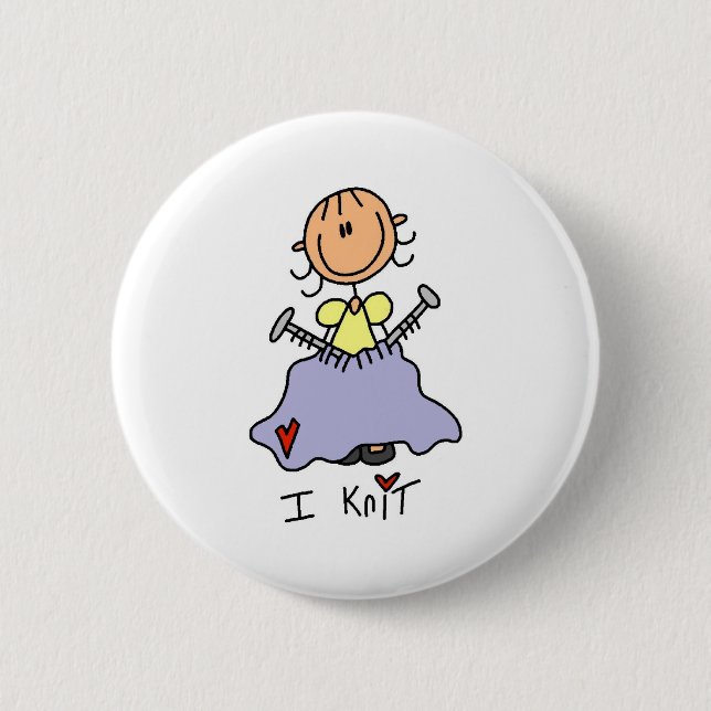 Badge Rond 5 Cm Je tricote (Devant)
