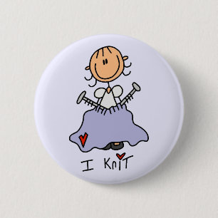 Badge Rond 5 Cm Je tricote le chiffre T-shirts et cadeaux de bâto
