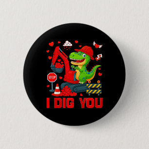 Badge Rond 5 Cm Je Trouve Drôle Cœur Dinosaure Camion Saint Valent