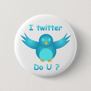 Badge Rond 5 Cm JE TWITTER, N'EST-CE PAS ? par SHARON SHARPE