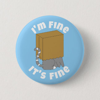 Badge Rond 5 Cm Je vais bien Épinglette de chat drôle