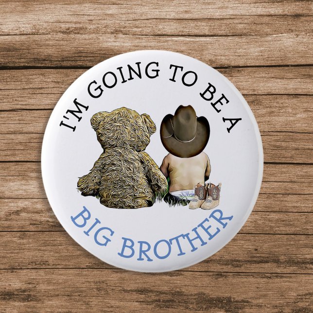 Badge Rond 5 Cm Je vais être un Faire-part Big Brother (Créateur téléchargé)