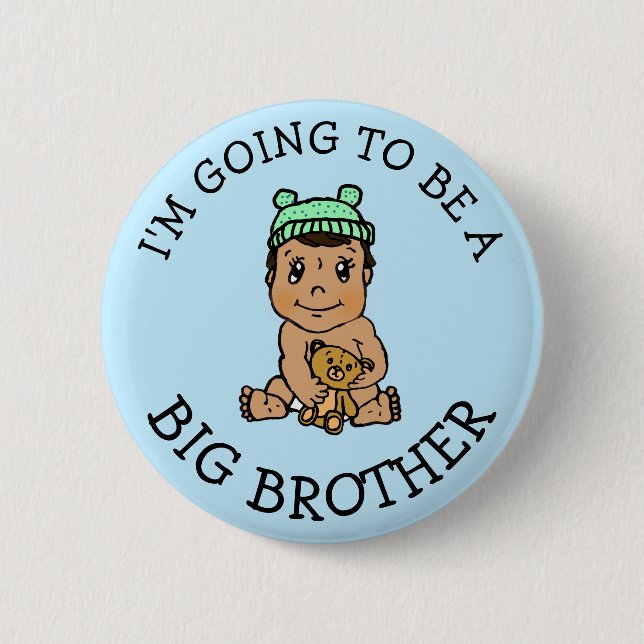 Badge Rond 5 Cm Je vais être un Faire-part Big Brother (Devant)