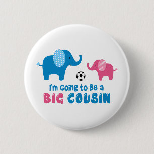 Badge Rond 5 Cm Je vais être un grand éléphant de cousin