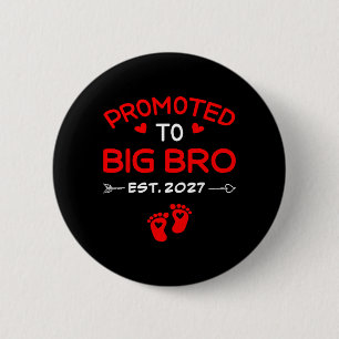 Badge Rond 5 Cm Je vais être un grand frère 2027 promu grand frère