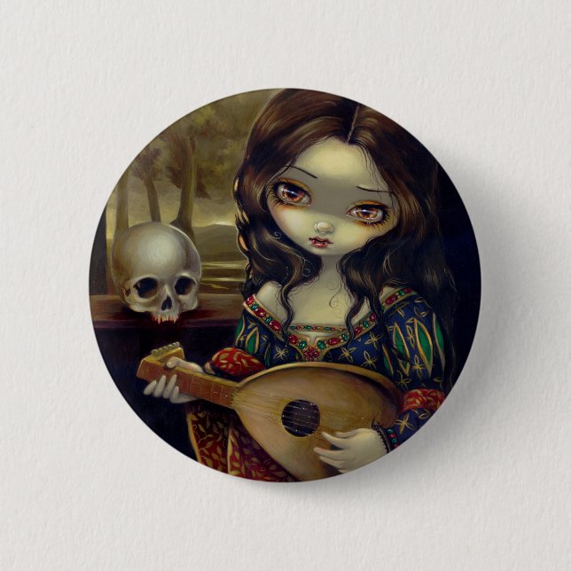 Badge Rond 5 Cm "Je Vampiri :  Bouton de l'IL Liuto" (Devant)