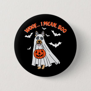 Badge Rond 5 Cm Je Veux Dire Boo Drôle Chien Fantôme Halloween Cit