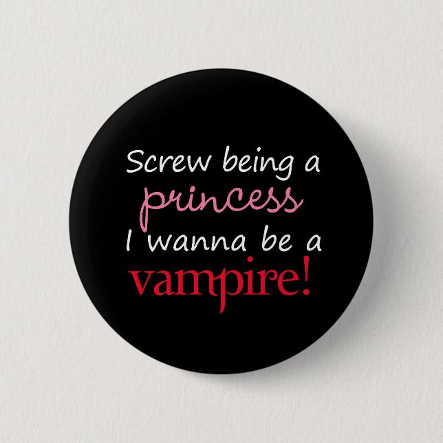 Badge Rond 5 Cm Je veux être un vampire (Devant)