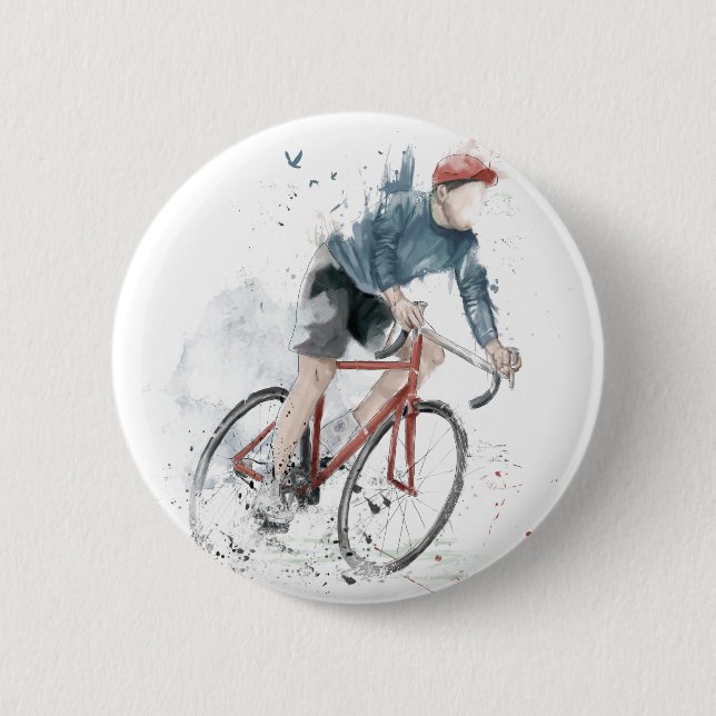 Badge Rond 5 Cm Je veux monter ma bicyclette (Devant)
