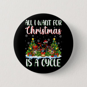 Badge Rond 5 Cm Je Veux Pour Noël Est Un Cycle Des Lumières Arbre