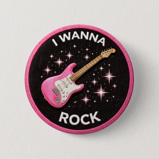 Badge Rond 5 Cm Je veux rocker (Devant)