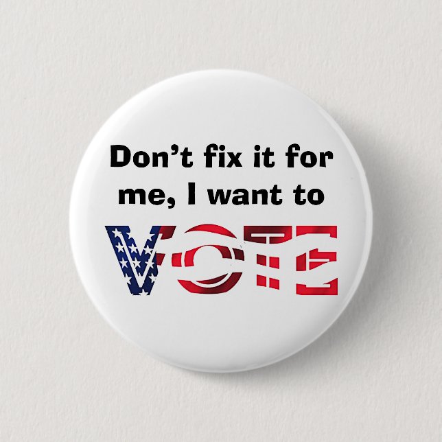 Badge Rond 5 Cm Je veux voter (Devant)