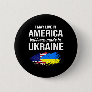 Badge Rond 5 Cm Je vis peut-être en Amérique, mais j'ai été fait e