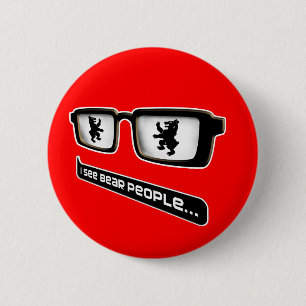 Badge Rond 5 Cm Je vois des personnes d'ours