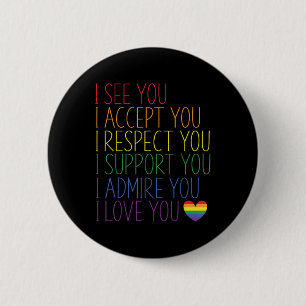 Badge Rond 5 Cm Je vois, j'accepte, je respecte, je soutiens, j'ad